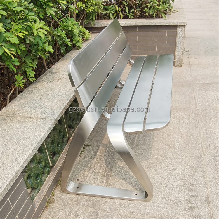 New arrival garden chair stainless steel outside bench full metal bench for public area