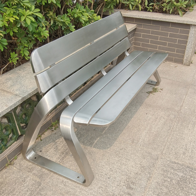 New arrival garden chair stainless steel outside bench full metal bench for public area