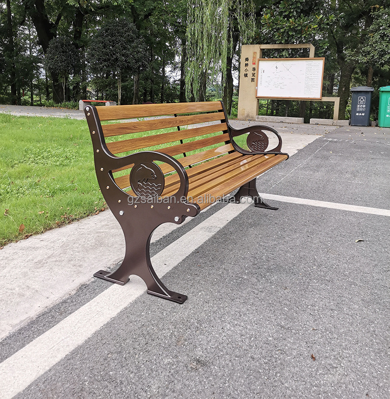 High quality athens classic bench chair street bench outdoor metal bench with backrest and handle