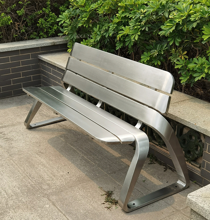 New arrival garden chair stainless steel outside bench full metal bench for public area