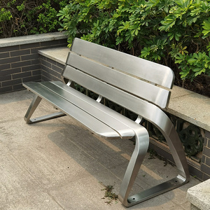 New arrival garden chair stainless steel outside bench full metal bench for public area