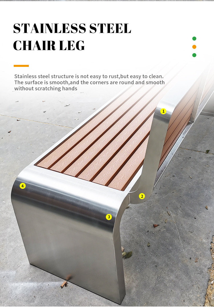 Outdoor furniture patio bench metal outdoor bench seat for park street public furniture