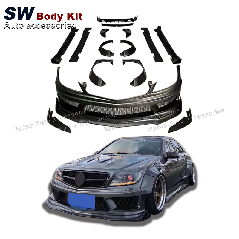 High Quality ROBOT Style Body Kit For Mercedes-Benz C-Class W204 C63 Upgrade Modification Bumper Car Accessories Performance Kit