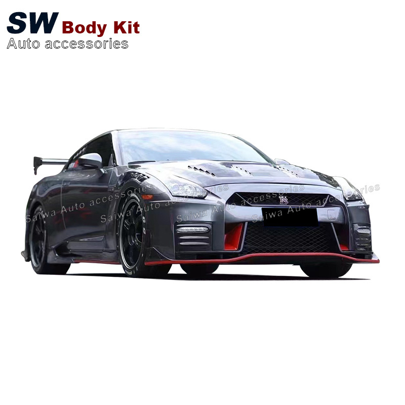 Body Kit High Quality Semi-carbon Fiber for Nissan GTR R35 Upgrade Kit 1 Set R35 Gtr Auto Parts Carbon Fiber Front Bumper Inter