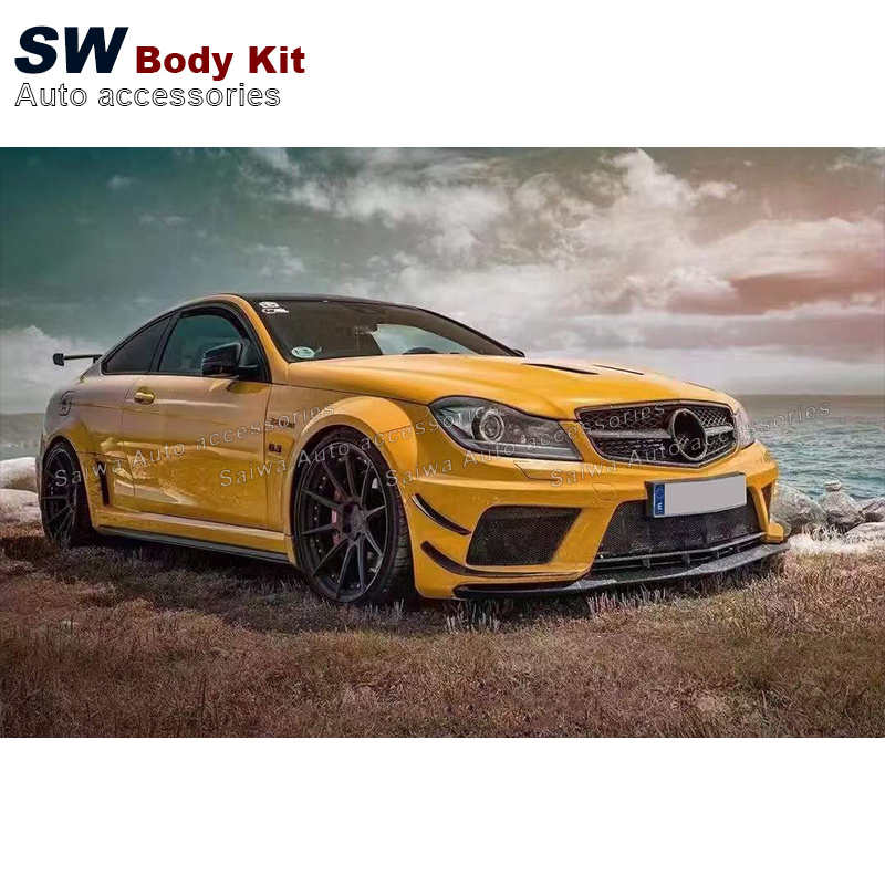 SW Black Series Style Body Kit For Mercedes-Benz C-Class W204 C63 Coupe Upgrade Bumper Hood Car Accessories Performance Kit