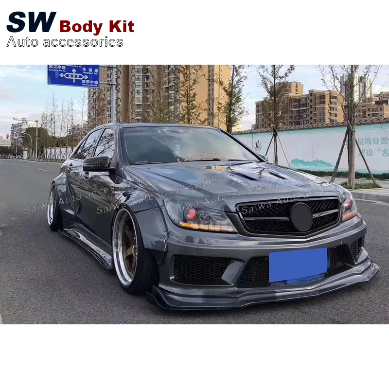 High Quality ROBOT Style Body Kit For Mercedes-Benz C-Class W204 C63 Upgrade Modification Bumper Car Accessories Performance Kit