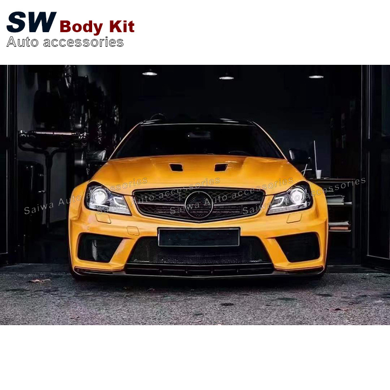 SW Black Series Style Body Kit For Mercedes-Benz C-Class W204 C63 Coupe Upgrade Bumper Hood Car Accessories Performance Kit