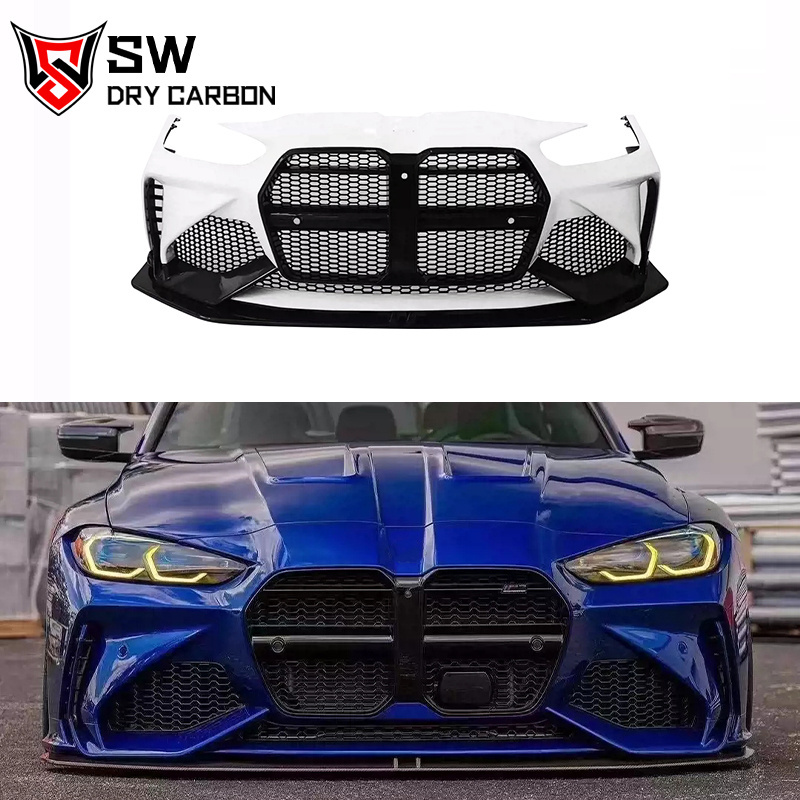 Dry Carbon Fibre AD Style Front Bumper For BMW G80 M3 G82 M4 Coupe 2-Door 2021+ Replacement Mount Front Bumper Body Kit