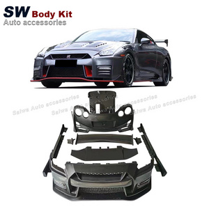 Body Kit High Quality Semi-carbon Fiber for Nissan GTR R35 Upgrade Kit 1 Set R35 Gtr Auto Parts Carbon Fiber Front Bumper Inter