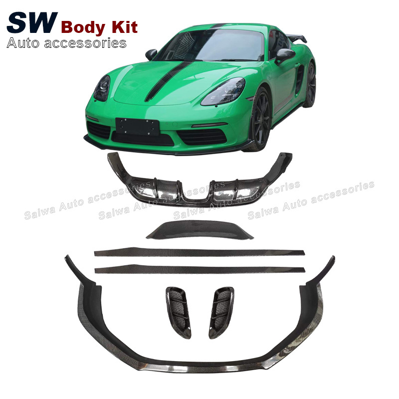 Carbon Fiber YG Style Aerodynamic Body Kit For Porsche Boxster 718 With Upgraded Front Lip And Side Skirt Diffuser Spoiler