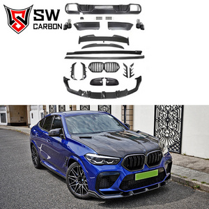 Carbon Fiber LD Style Body Kit for BMW F96 X6M X6 Competition 2019-2023 Front Bumper Lip Grille Hood Spoiler Diffuser Auto Parts