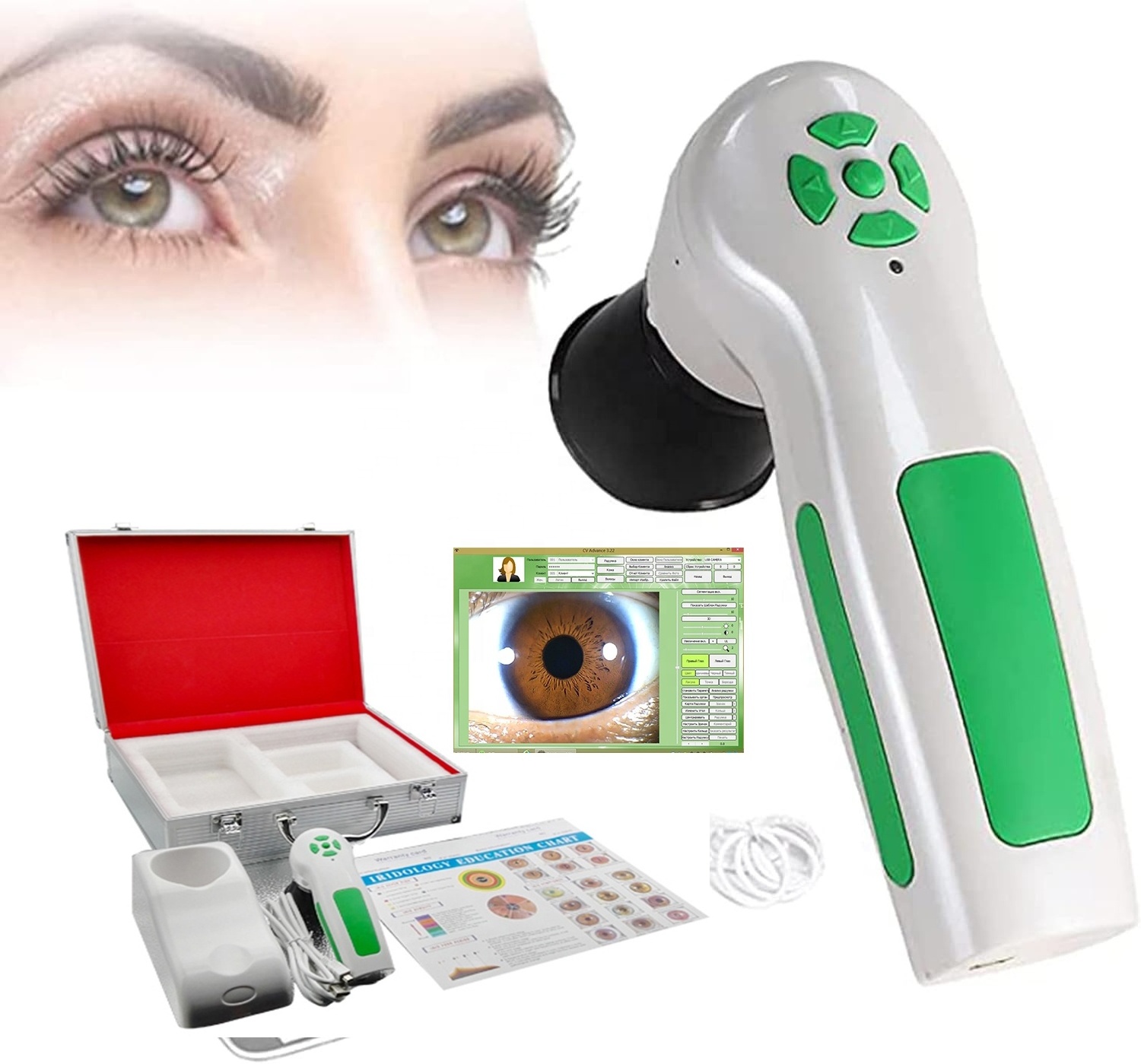 12 Million Pixel HD 30x Iris Lens and Driver-Free Analysis Software Iris Detector Auto Focus Iriscope Analyzer