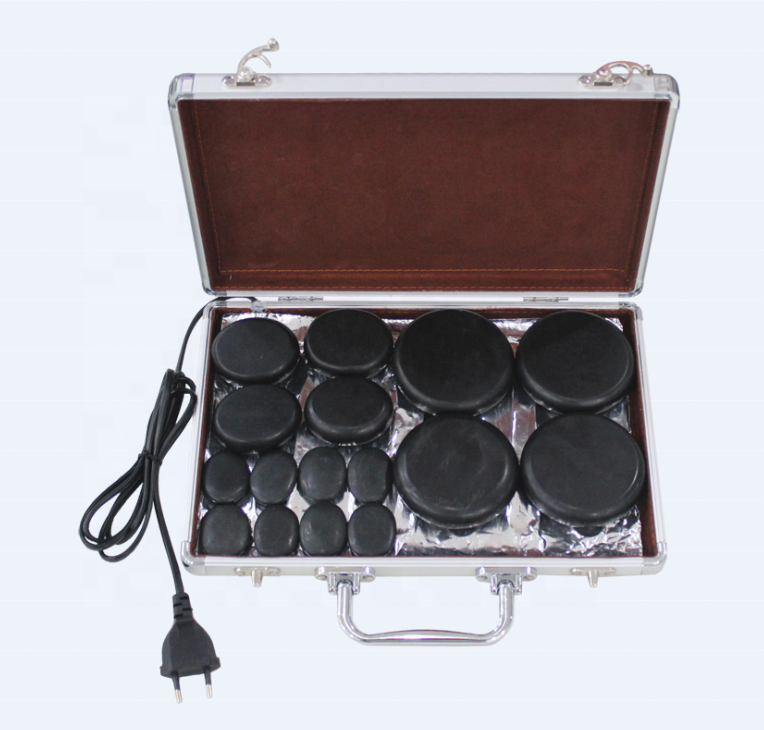 Beauty salon use 16 pcs hot stone massage set for sale