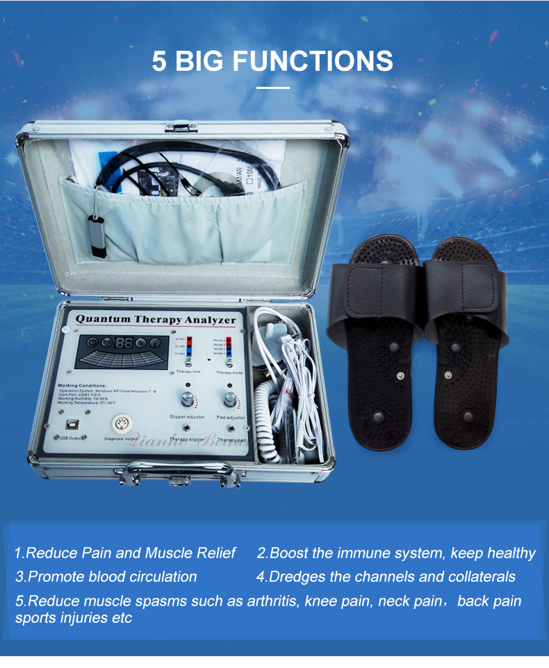 Sanhe 2022 CE tens shoes pads 3 in 1 latest Therapy quantum magnetic resonance analyzer for health care