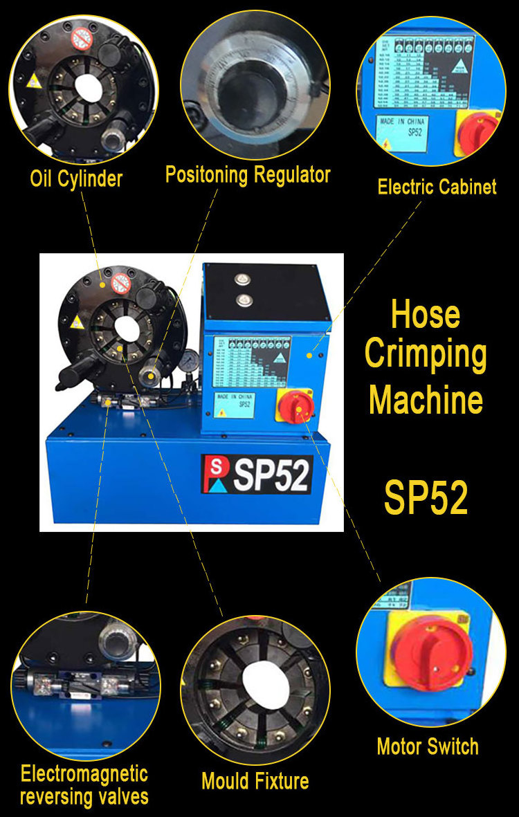 Sanping Factory Promotion SP32/SP52 220V/240V380V Crimping Machine Hose Crimper Machine Provided 220V ISO 3 Months 180 60HZ 550T