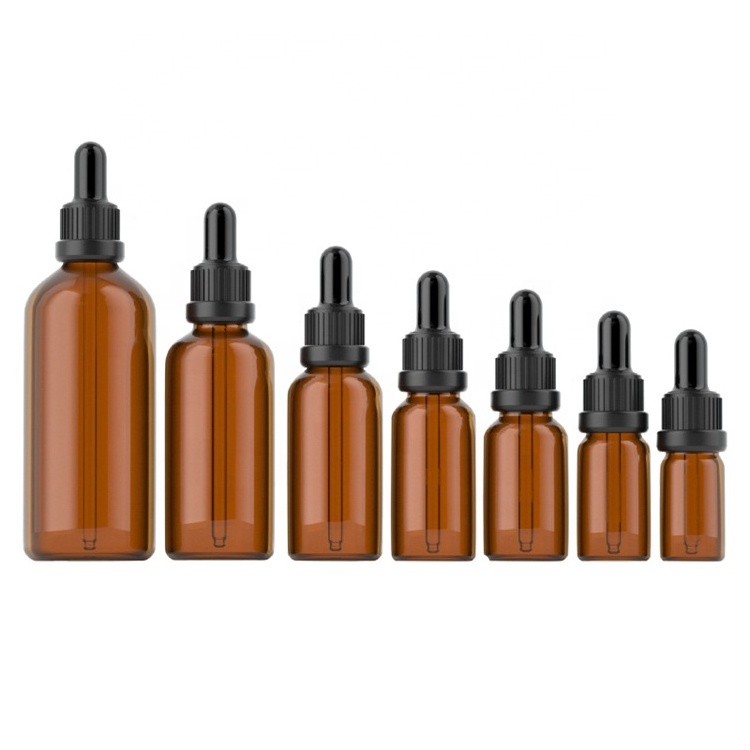 5ml 10ml 15ml 20ml 30ml 50ml 100ml Euro Round Amber Glass Dropper Bottle with Tamper Evident Cap