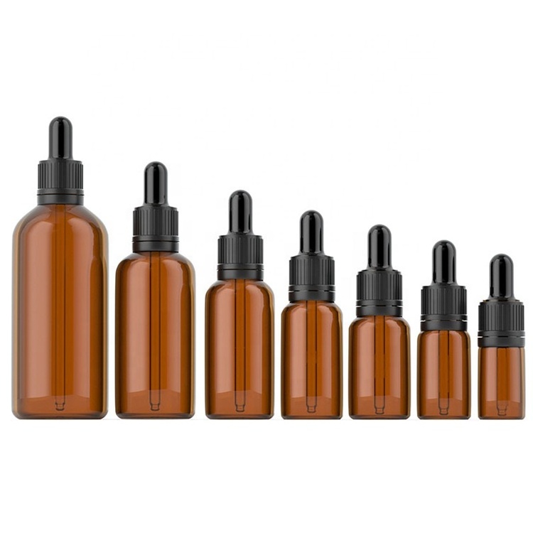 5ml 10ml 15ml 20ml 30ml 50ml 100ml Euro Round Amber Glass Dropper Bottle with Tamper Evident Cap