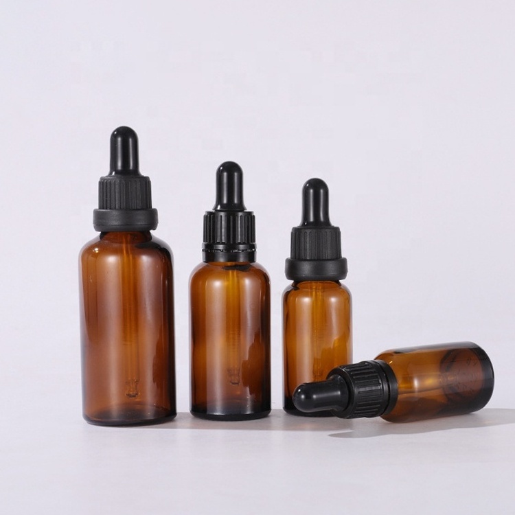 5ml 10ml 15ml 20ml 30ml 50ml 100ml Euro Round Amber Glass Dropper Bottle with Tamper Evident Cap