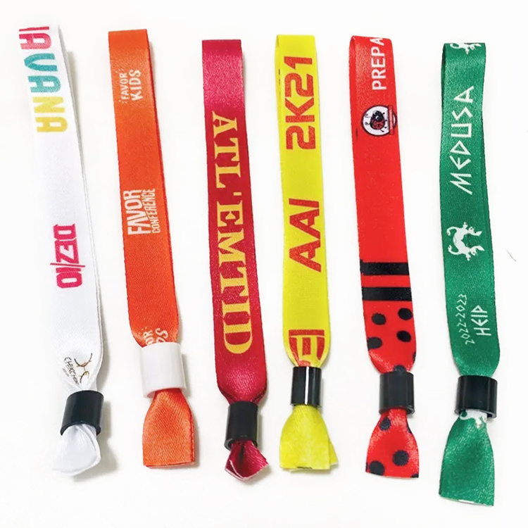 Adjustable Polyester Rpet Fabric Wristbands Festival Wrist Bands Custom Printed Anime Bracelet Wristband For Event Sport