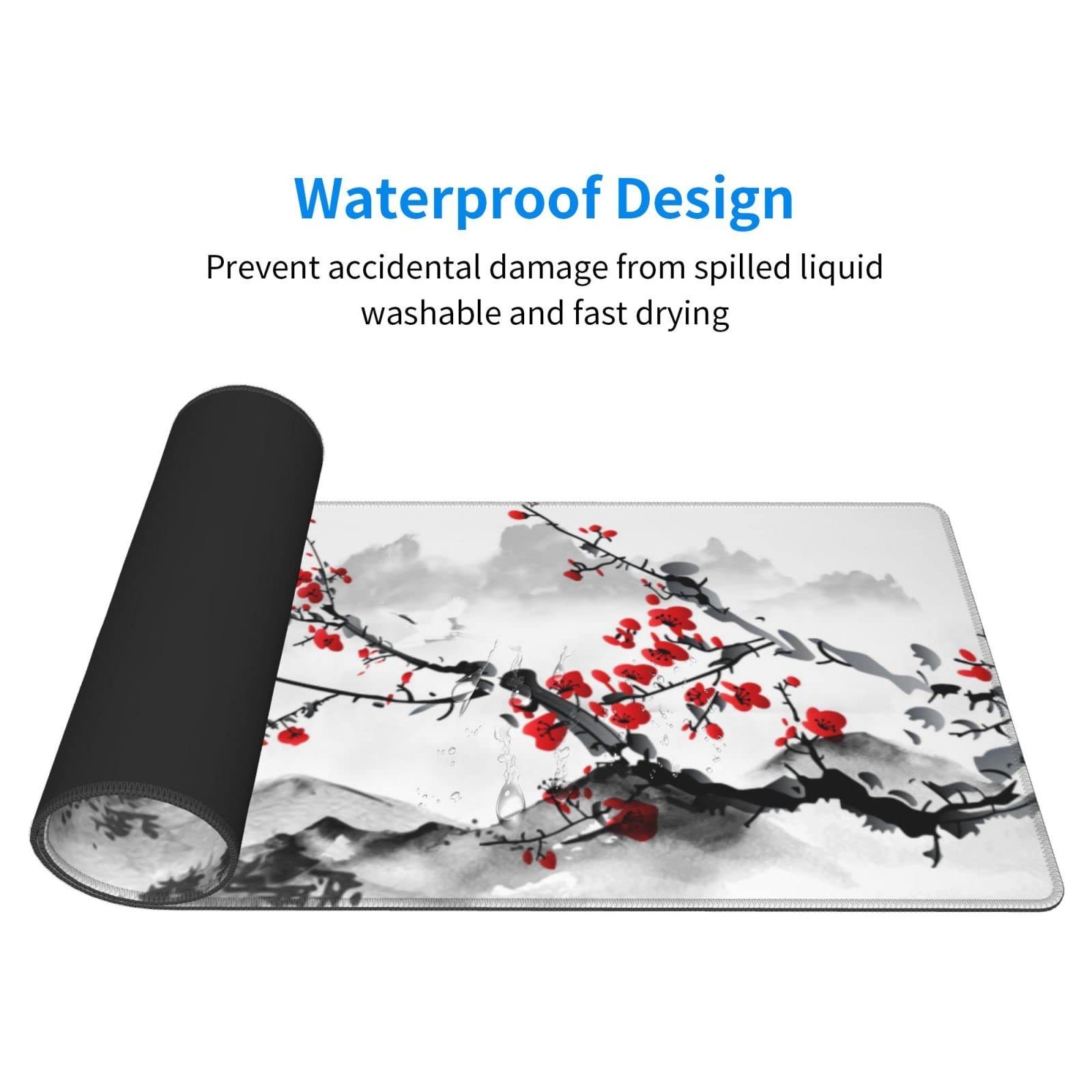 Custom Logo Printing Japanese Sakura Mousepad Non-Slip Rubber Gamer Desk Mat XXL Gaming Mouse Pad