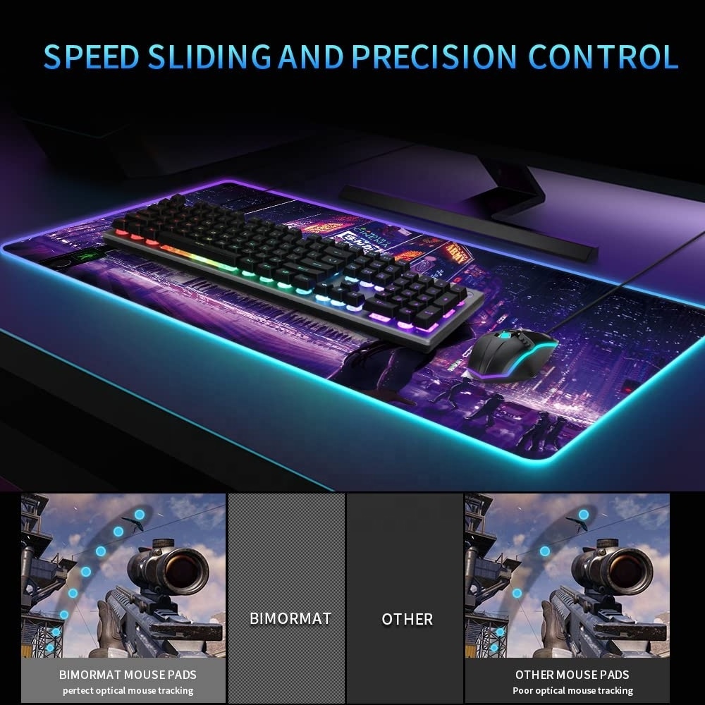 Creatively Designed RGB Lighting Mouse Pad Customized Rubber RGB Desk Mats Gaming Mouse Pad Switching Led RGB Light Mouse Pad