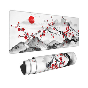 Custom Logo Printing Japanese Sakura Mousepad Non-Slip Rubber Gamer Desk Mat XXL Gaming Mouse Pad