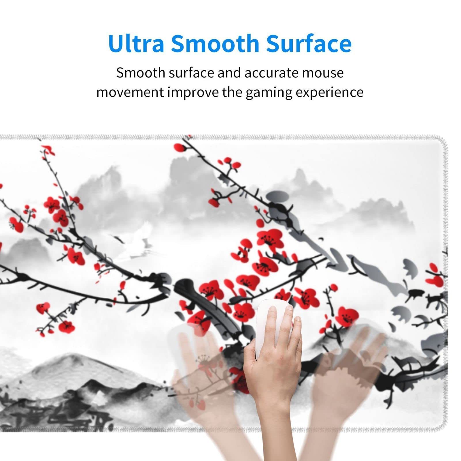 Custom Logo Printing Japanese Sakura Mousepad Non-Slip Rubber Gamer Desk Mat XXL Gaming Mouse Pad