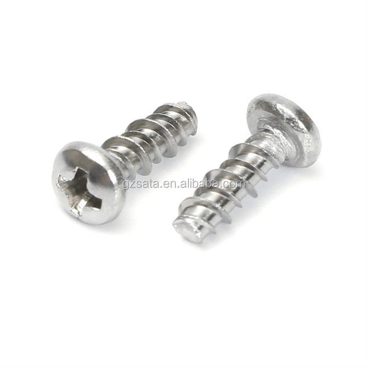 18-8 Stainless Steel Phillips Round Head High-Low Thread Forming Screws for Brittle Plastic