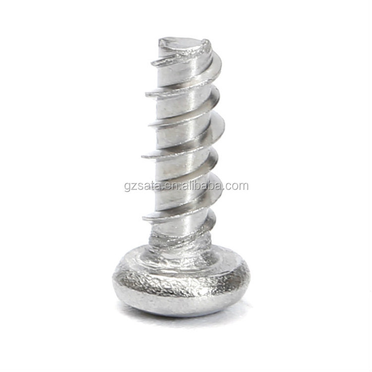 18-8 Stainless Steel Phillips Round Head High-Low Thread Forming Screws for Brittle Plastic