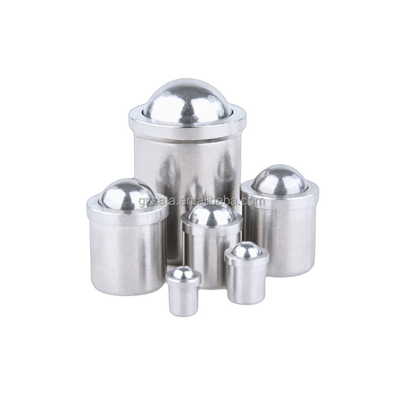 18-8 Stainless Steel smooth model ball spring plunger with collar and SS ball