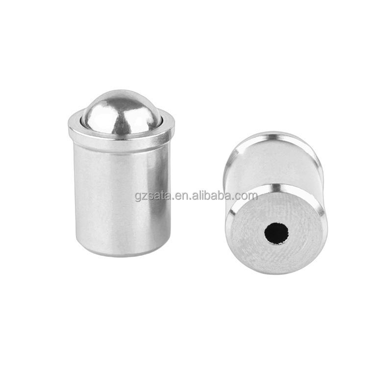 18-8 Stainless Steel smooth model ball spring plunger with collar and SS ball