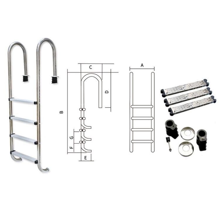 2022 hot sale swimming pool equipment stainless steel pool ladder