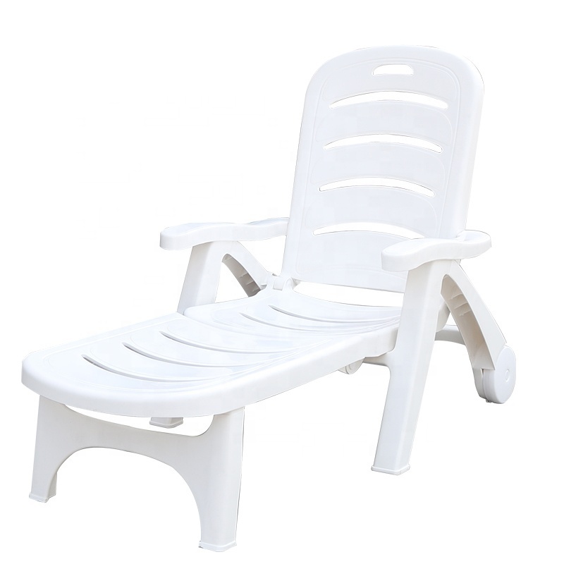 Lightweight Folding Reclining Beach Plastic Sunbed Lounge Chair for Sale Moon Chair Outdoor Swimming Pool,daily Usage Modern CE