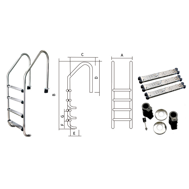 2022 hot sale swimming pool equipment stainless steel pool ladder