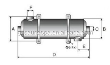 DAVEY Stainless Steel Swimming Pool Shell Tube Heat Exchanger