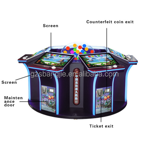 6 players lucky draw ball coin operated amusement arcade game redemption lottery ticket machine for Adult