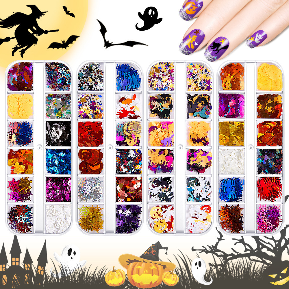 Carnival Halloween Halloween nail art sequins jewelry Pearl party makeup DIY handmade nail polish glue