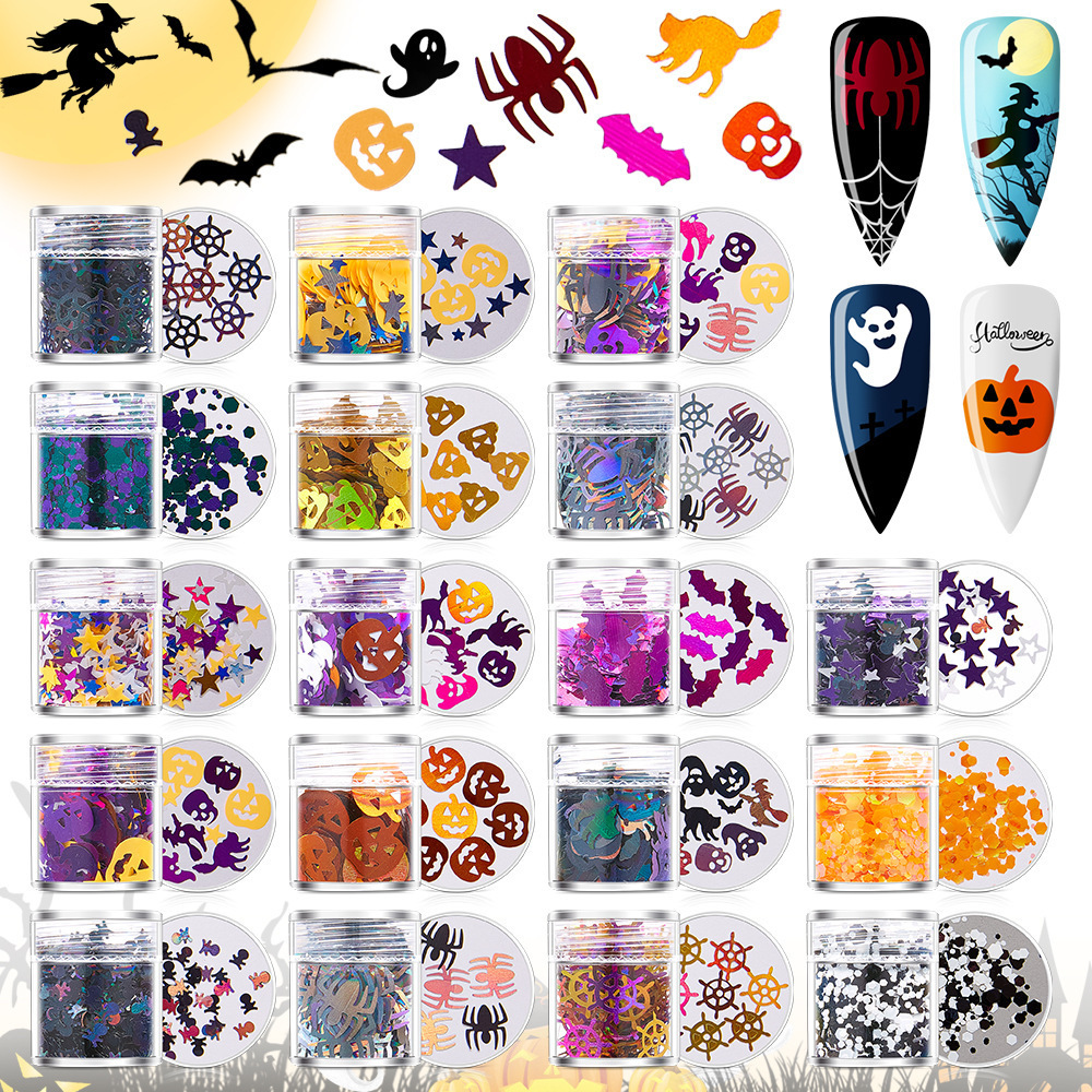 Carnival Halloween Halloween nail art sequins jewelry Pearl party makeup DIY handmade nail polish glue