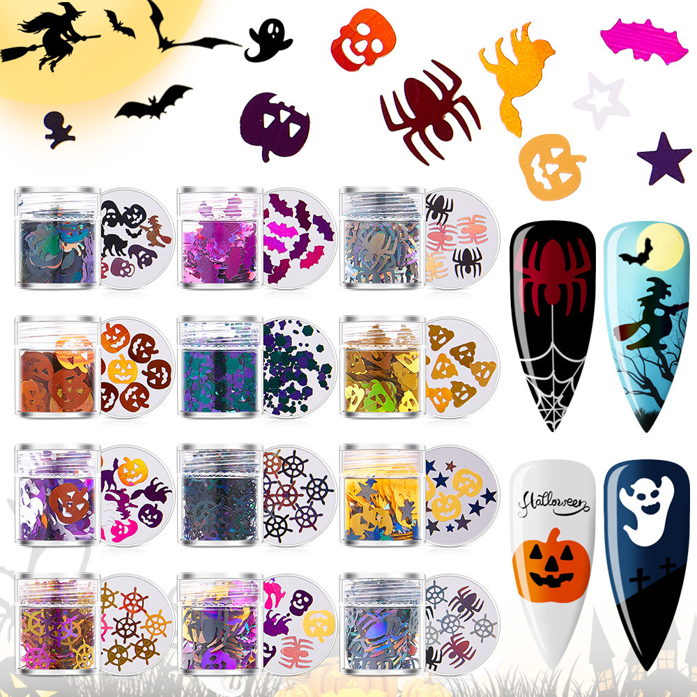 Carnival Halloween Halloween nail art sequins jewelry Pearl party makeup DIY handmade nail polish glue