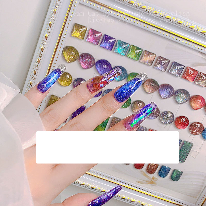 Explosives nail art dream quicksand wide cat's eye nail polish glue color explodes glitter crystal nail salon special