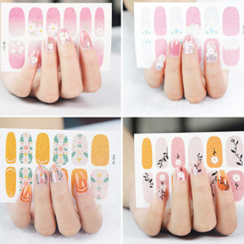 Explosives gradient daisy nail stickers 3D nail stickers waterproof nail stickers full customized