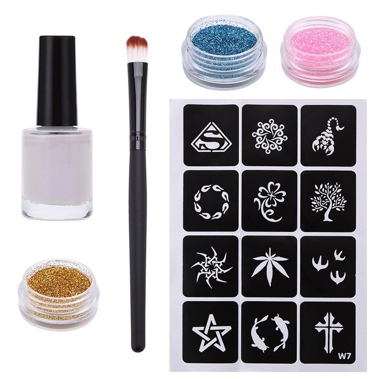 VeganGlitter Tattoo Kits for Girls Unique Professional Glitter Tattoos Kids and Adults Temporary Tattoo Set