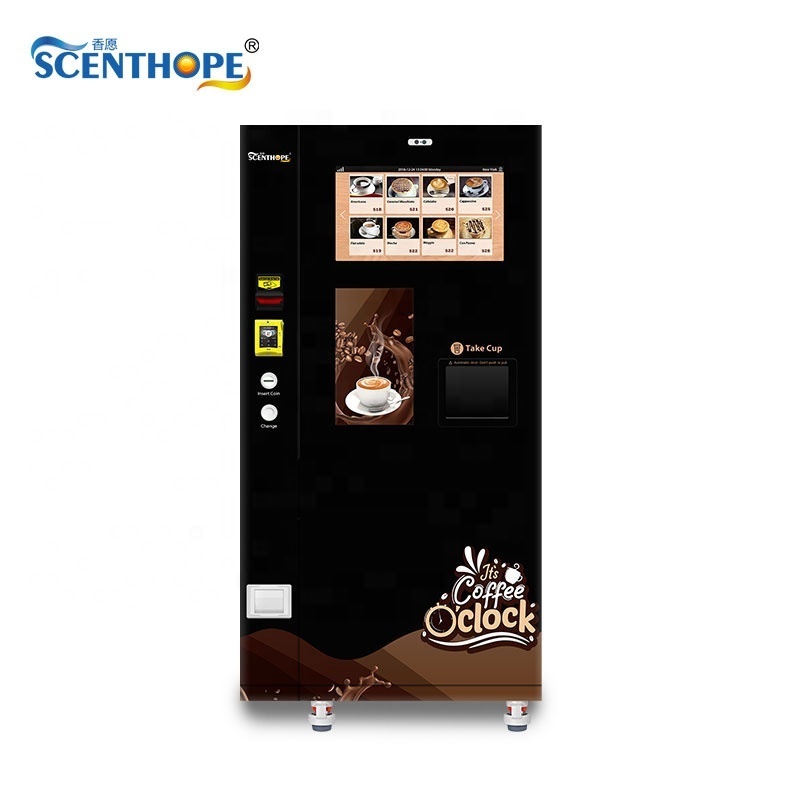 SCENTHOPE Fully Automatic Ground Coffee Vending Machine Fresh Ground Coffee Vending Machines Video Technical Support 1 YEAR