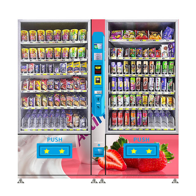 Smart 24-hour Online Self-service Big Capacity for Snacks and Beverages Sale Vending Machine with Double Cabinets