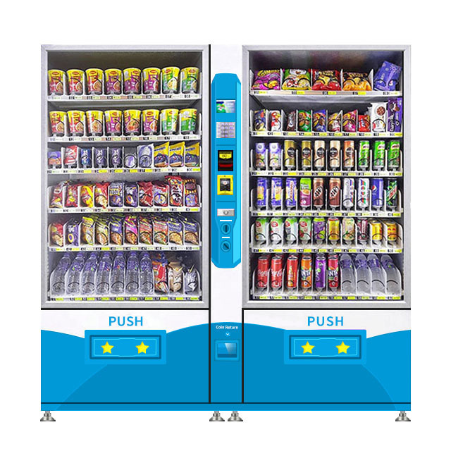 Smart 24-hour Online Self-service Big Capacity for Snacks and Beverages Sale Vending Machine with Double Cabinets