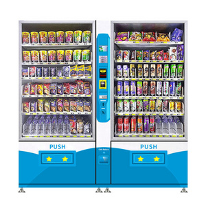 Smart 24-hour Online Self-service Big Capacity for Snacks and Beverages Sale Vending Machine with Double Cabinets