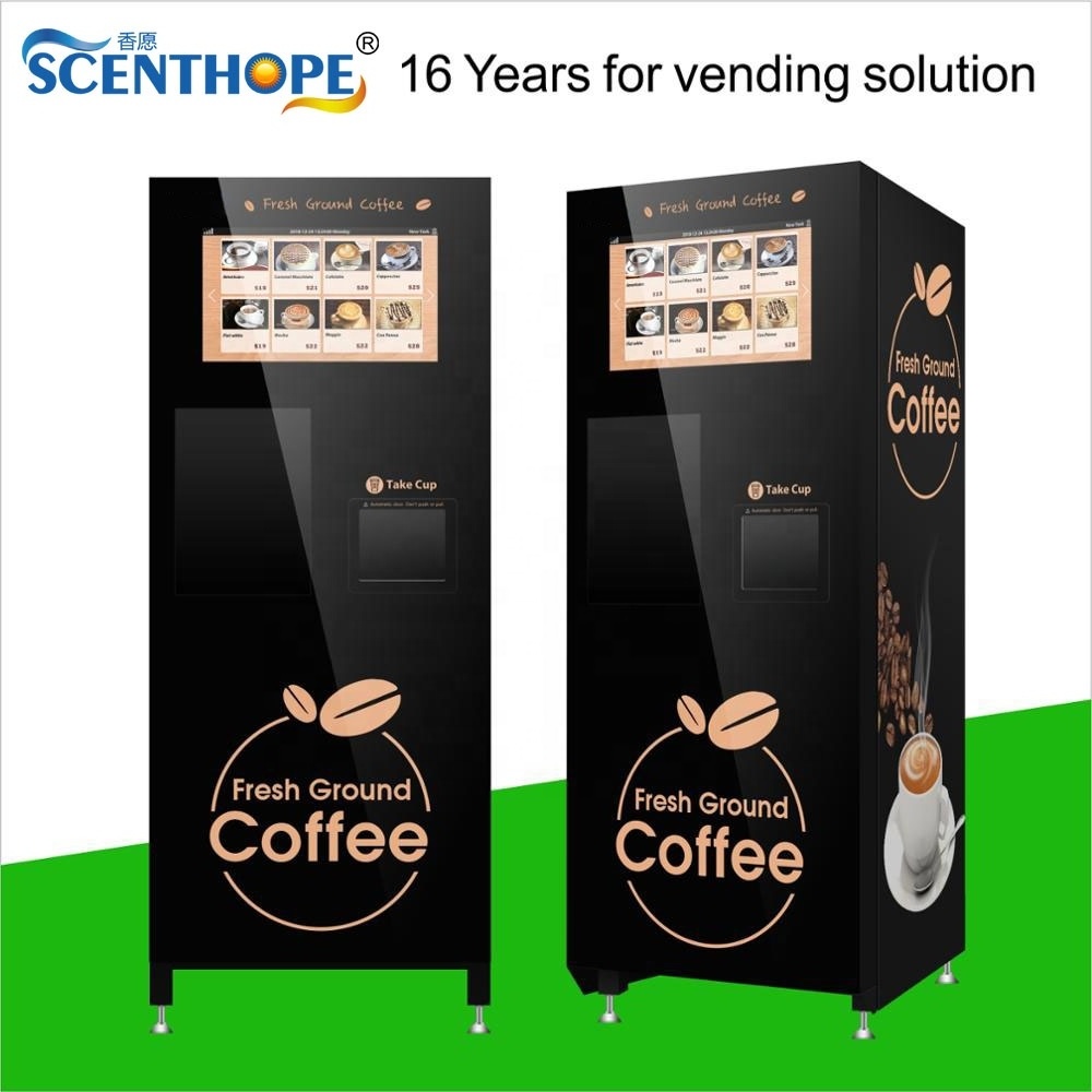 SCENTHOPE Fully Automatic Ground Coffee Vending Machine Fresh Ground Coffee Vending Machines Video Technical Support 1 YEAR