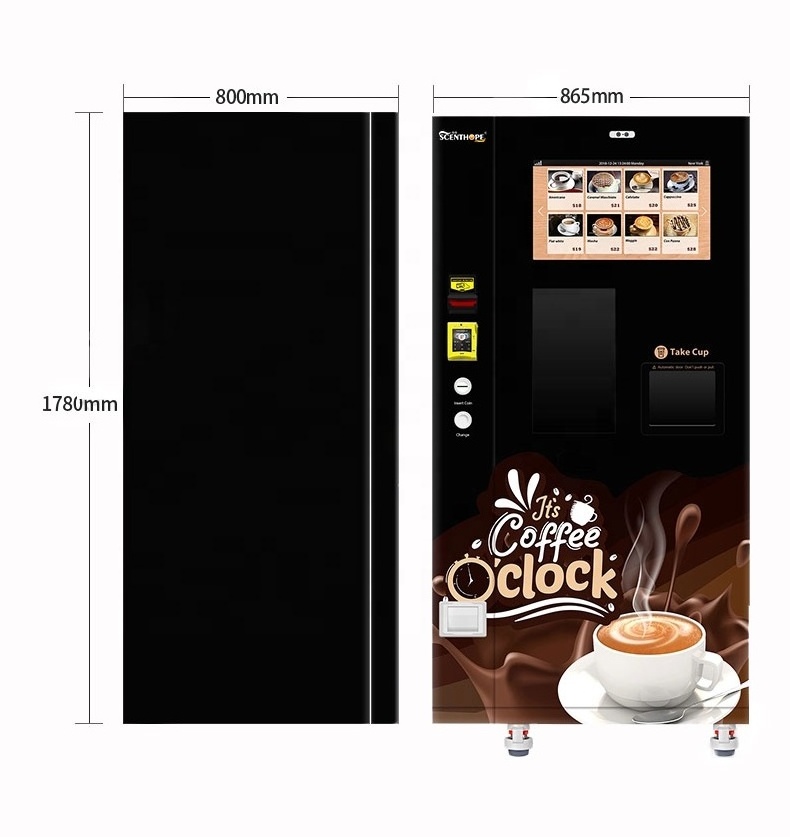 SCENTHOPE Fully Automatic Ground Coffee Vending Machine Fresh Ground Coffee Vending Machines Video Technical Support 1 YEAR