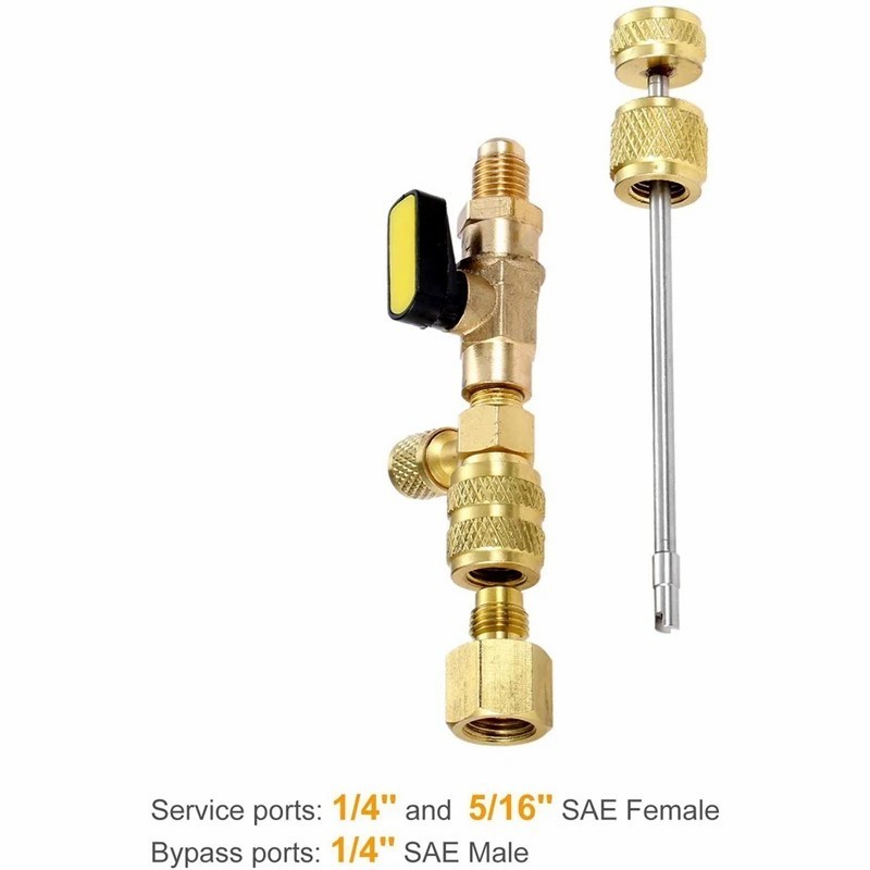 4X R410A R22 Valve Core Remover Installer Tool With Dual Size SAE 1/4 & 5/16 Port For R404A R407C R134A R12 R32