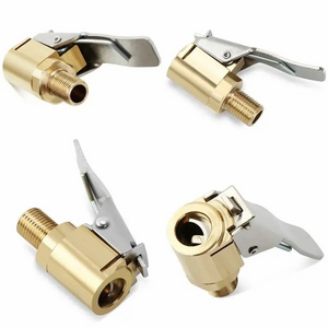 Brass Car Tyre Inflator Valve Connector Air Chuck Tire Clip Lock-on Adapter Air nozzle adapter of vehicle mounted inflation pump